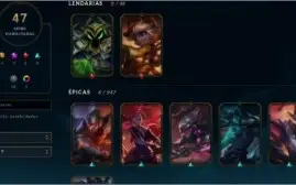 CONTA COM 100 CHAMPS E 47 SKINS PLATINA 4