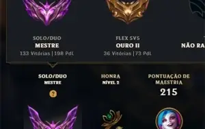 Conta Mestre 198pdl 60%winrate