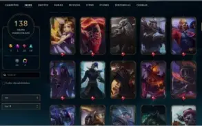 Conta League of Legends 139 skins