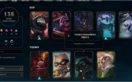 Conta League of Legends 139 skins