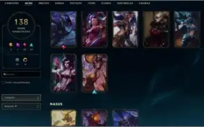 Conta League of Legends 139 skins