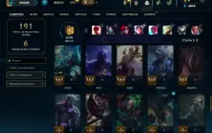 Diamante 4 com 60 Champs e 15 Skins