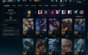 Diamante 4 com 60 Champs e 15 Skins