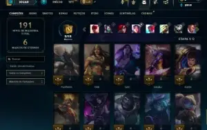 Diamante 4 com 60 Champs e 15 Skins