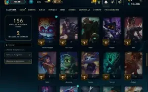 Ouro 3 com 65 Champs e 10 Skins