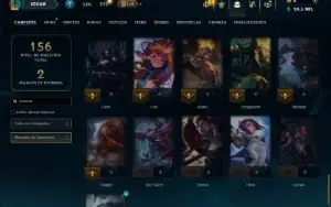 Ouro 3 com 65 Champs e 10 Skins