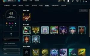 Conta Prata 4 com 42 Champs e 4 Skins + 1 Fragmento