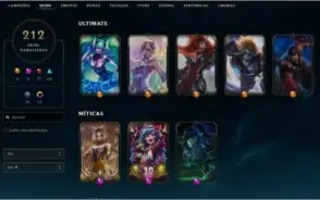 Vendo conta LOL GOLD 4 + WILD RIFT PLATINA 1 BASTANTE SKINS