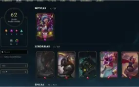 Conta LoL level 275 MMR alto