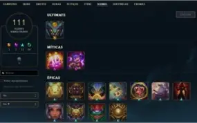 Conta LoL level 275 MMR alto