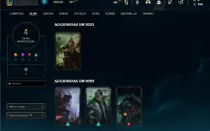 Conta bronze 2 com 29 Champs e 4 Skins + 3 Fragmentos
