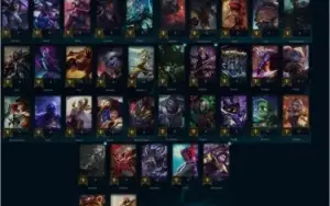 Conta de League of Legends Platina I Level 80, várias skins