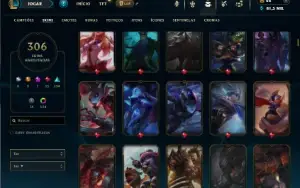 Platina 3 com TODOS os champs e 306 Skins ( ADC / JG )