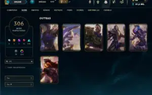 Platina 3 com TODOS os champs e 306 Skins ( ADC / JG )