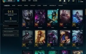 Conta bronze 1 com 80 Champs e 47 Skins + 2 Fragmentos