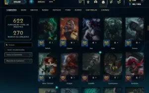 Platina 2 com TODOS os champs e 434 Skins ( ADC / MID / JG )