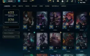 Platina 2 com TODOS os champs e 434 Skins ( ADC / MID / JG )