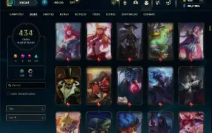 Platina 2 com TODOS os champs e 434 Skins ( ADC / MID / JG )