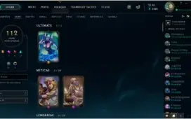 Conta League of Legends Platina 4 112 skins