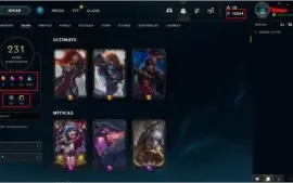 CONTA LEAGUE OF LEGENDS GOLD 4  LEVEL 562 COM 231 SKINS!