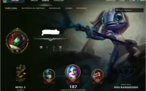 Conta Prata S7  82 Champ e 98 skin com EZ Pulsefire.