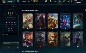 Conta de lol com 392 skins