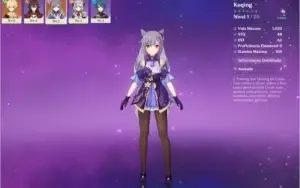 GENSHIN IMPACT - AR 5 - KEQING + Noelle + 2 armas 4*