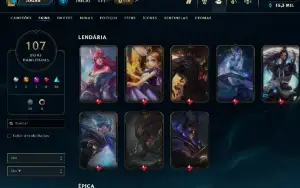 Conta League Of Legends 108 Skins Ouro