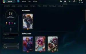 Conta unranked com Rammus Rei e Kayle Juiza