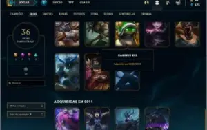 Conta unranked com Rammus Rei e Kayle Juiza