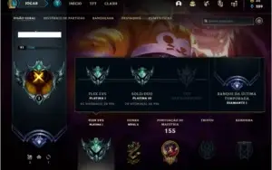 Conta (ex D1) platina 3 e plat 1 com 65 champs e 16 skins