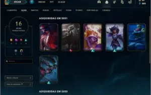 Conta (ex D1) platina 3 e plat 1 com 65 champs e 16 skins