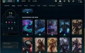 Conta (ex D1) platina 3 e plat 1 com 65 champs e 16 skins