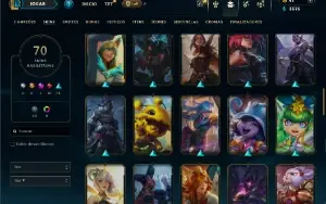 Platina 3 com 105 Champs e 70 Skins
