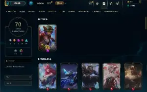Platina 3 com 105 Champs e 70 Skins