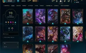 Platina 3 com 105 Champs e 70 Skins