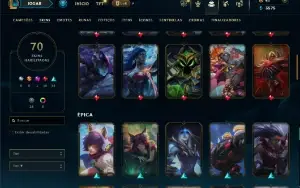 Platina 3 com 105 Champs e 70 Skins