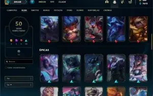 Conta prata 1 com 71 Champs e 50 Skins