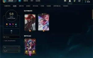 Conta prata 1 com 71 Champs e 50 Skins