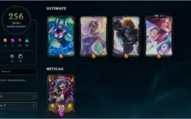 Conta bem cuidada, 256 Skins Platina 4 e muito conteudo!