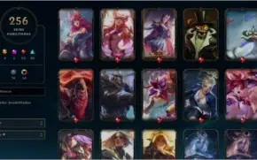 Conta bem cuidada, 256 Skins Platina 4 e muito conteudo!