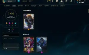 Ouro 4 com TODOS os champs e 144 Skins ( ADC / JG )