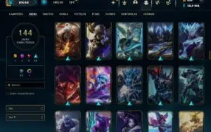 Ouro 4 com TODOS os champs e 144 Skins ( ADC / JG )