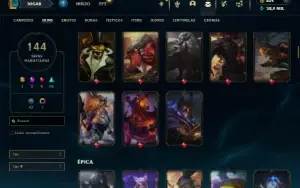 Ouro 4 com TODOS os champs e 144 Skins ( ADC / JG )