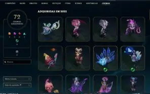 CONTA GOLD 4 (MMR GOLD1/PLATINA) TODOS OS CHAMPS E 264 SKINS