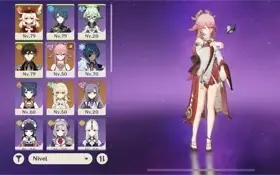 Ar46. Zhongli, Yae miko e klee, espinha celestial