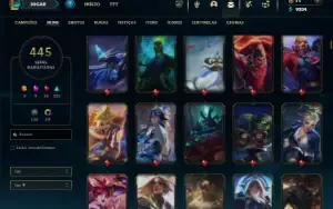 Platina 4 com TODOS os champs e 445 Skins + 40 Maestrias 7