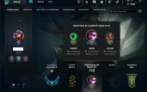 Platina 4 com TODOS os champs e 445 Skins + 40 Maestrias 7