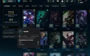 Platina 4 com TODOS os champs e 445 Skins + 40 Maestrias 7