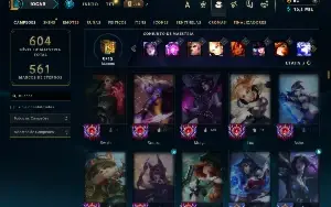 Unranked com TODOS os champs e 313 Skins +6 Prestigios